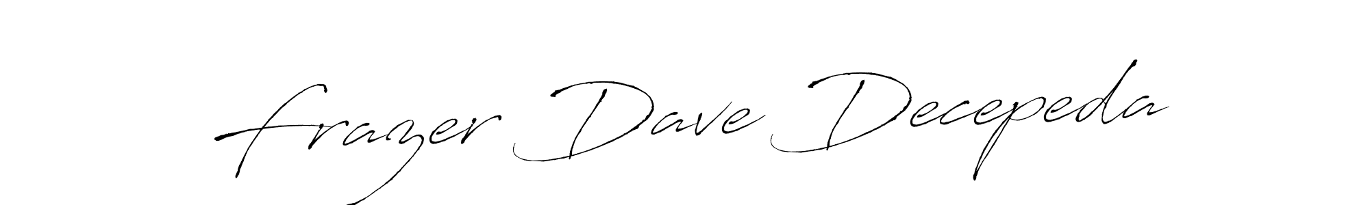 Antro_Vectra is a professional signature style that is perfect for those who want to add a touch of class to their signature. It is also a great choice for those who want to make their signature more unique. Get Frazer Dave Decepeda name to fancy signature for free. Frazer Dave Decepeda signature style 6 images and pictures png