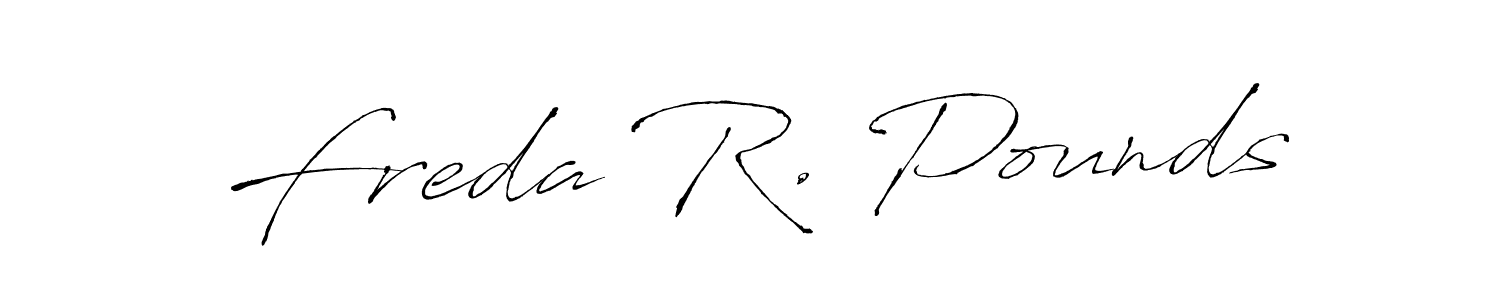 Freda R. Pounds stylish signature style. Best Handwritten Sign (Antro_Vectra) for my name. Handwritten Signature Collection Ideas for my name Freda R. Pounds. Freda R. Pounds signature style 6 images and pictures png