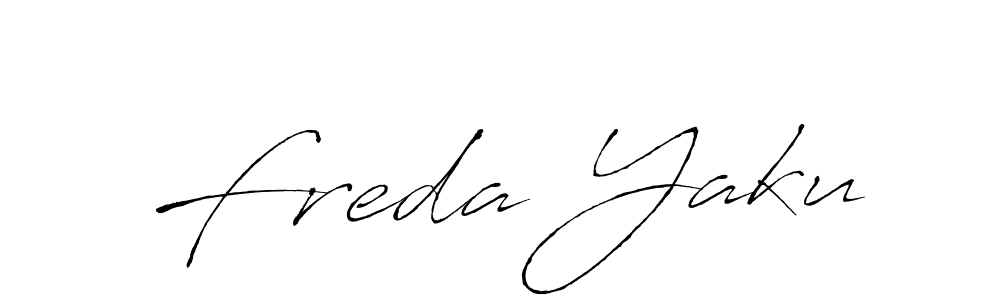 Freda Yaku stylish signature style. Best Handwritten Sign (Antro_Vectra) for my name. Handwritten Signature Collection Ideas for my name Freda Yaku. Freda Yaku signature style 6 images and pictures png