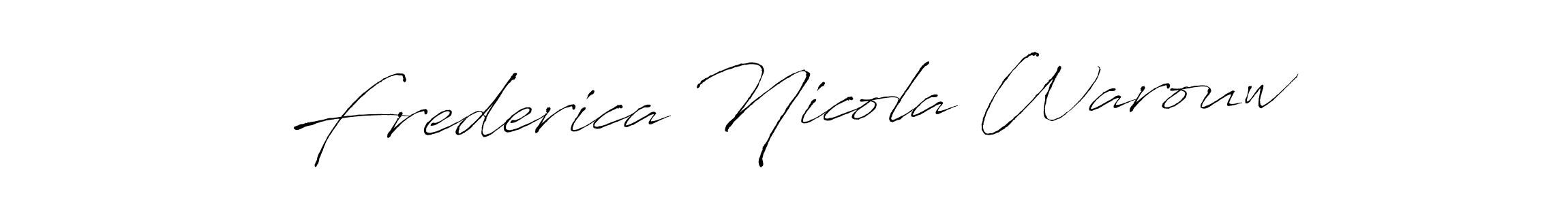 Make a beautiful signature design for name Frederica Nicola Warouw. With this signature (Antro_Vectra) style, you can create a handwritten signature for free. Frederica Nicola Warouw signature style 6 images and pictures png