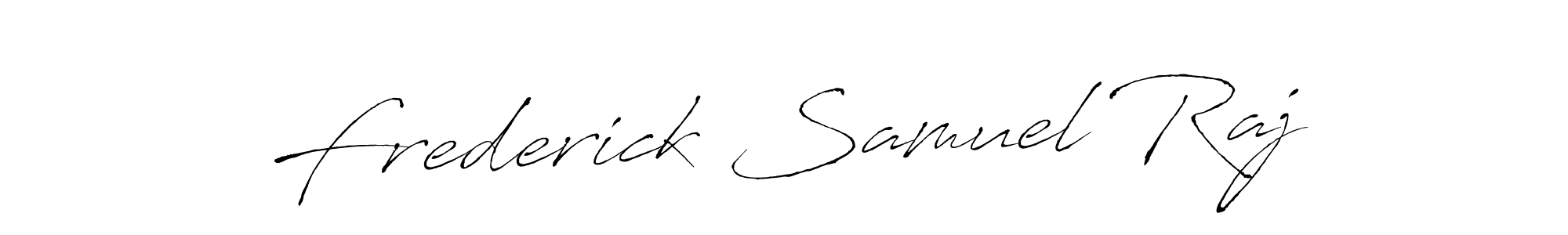 How to make Frederick Samuel Raj name signature. Use Antro_Vectra style for creating short signs online. This is the latest handwritten sign. Frederick Samuel Raj signature style 6 images and pictures png