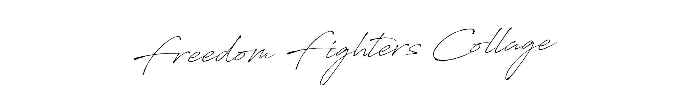 Similarly Antro_Vectra is the best handwritten signature design. Signature creator online .You can use it as an online autograph creator for name Freedom Fighters Collage. Freedom Fighters Collage signature style 6 images and pictures png