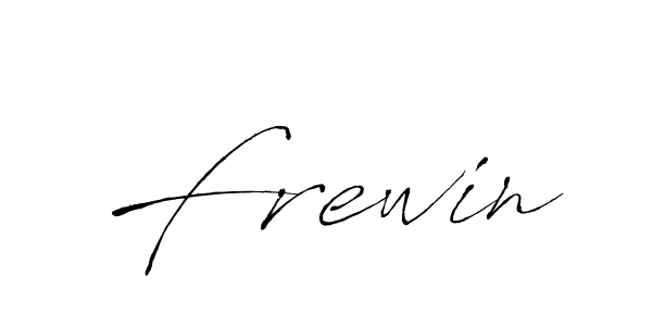 Use a signature maker to create a handwritten signature online. With this signature software, you can design (Antro_Vectra) your own signature for name Frewin. Frewin signature style 6 images and pictures png