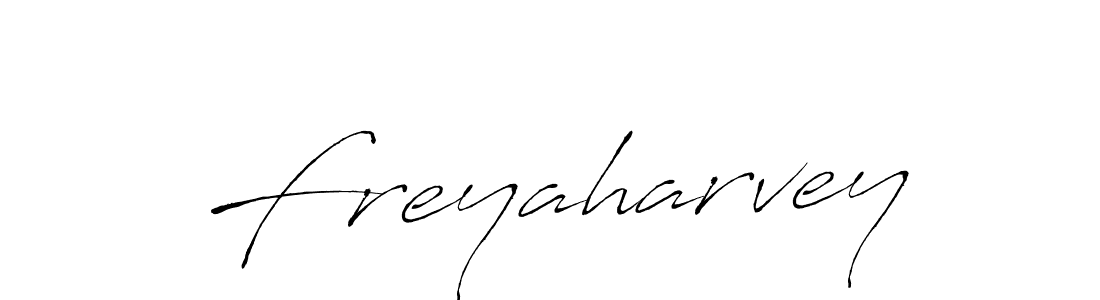 Make a beautiful signature design for name Freyaharvey. With this signature (Antro_Vectra) style, you can create a handwritten signature for free. Freyaharvey signature style 6 images and pictures png