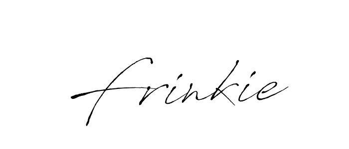 Use a signature maker to create a handwritten signature online. With this signature software, you can design (Antro_Vectra) your own signature for name Frinkie. Frinkie signature style 6 images and pictures png