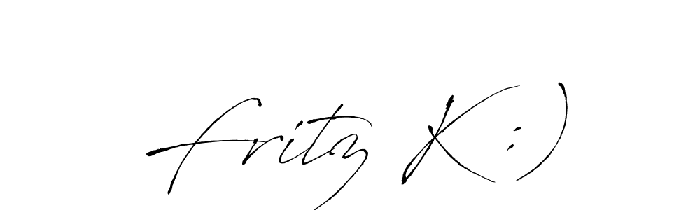 How to make Fritz K :) name signature. Use Antro_Vectra style for creating short signs online. This is the latest handwritten sign. Fritz K :) signature style 6 images and pictures png