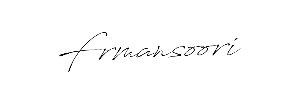 Make a beautiful signature design for name Frmansoori. With this signature (Antro_Vectra) style, you can create a handwritten signature for free. Frmansoori signature style 6 images and pictures png