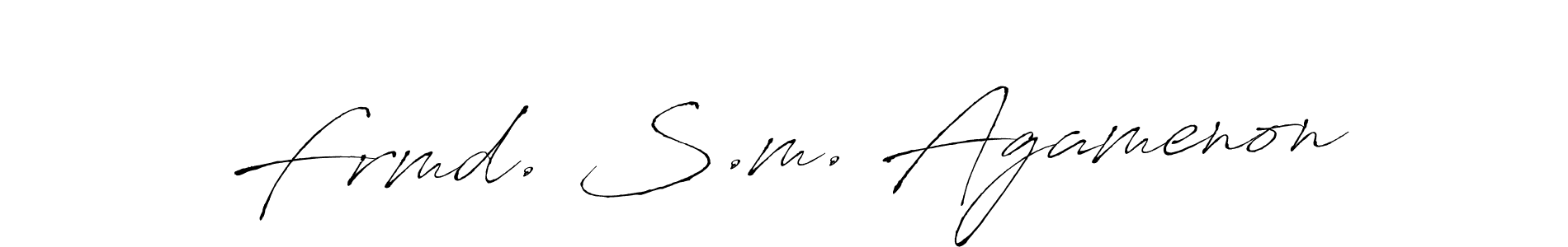 Antro_Vectra is a professional signature style that is perfect for those who want to add a touch of class to their signature. It is also a great choice for those who want to make their signature more unique. Get Frmd. S.m. Agamenon name to fancy signature for free. Frmd. S.m. Agamenon signature style 6 images and pictures png