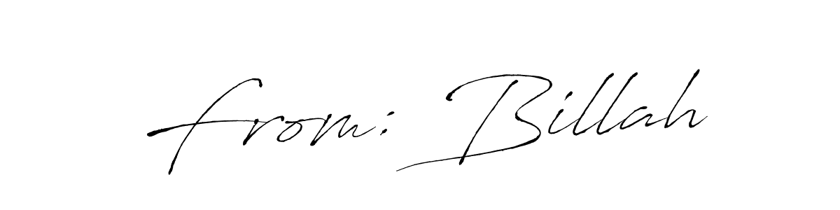 Design your own signature with our free online signature maker. With this signature software, you can create a handwritten (Antro_Vectra) signature for name From: Billah. From: Billah signature style 6 images and pictures png