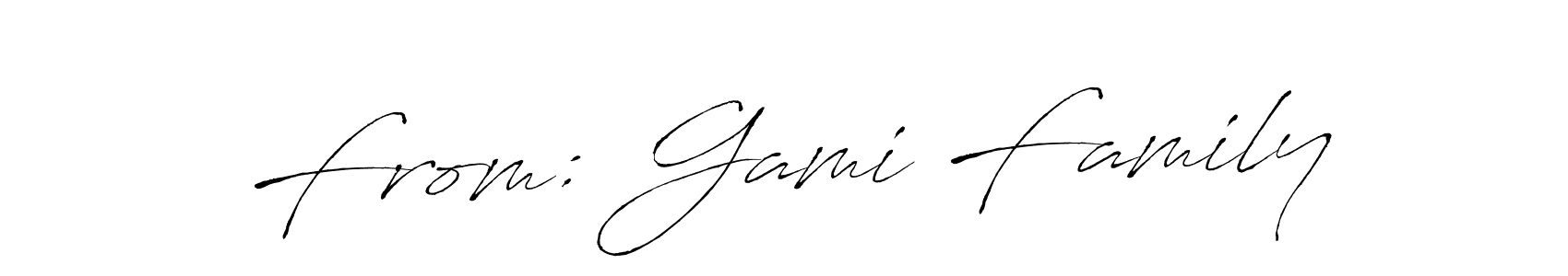 Similarly Antro_Vectra is the best handwritten signature design. Signature creator online .You can use it as an online autograph creator for name From: Gami Family. From: Gami Family signature style 6 images and pictures png