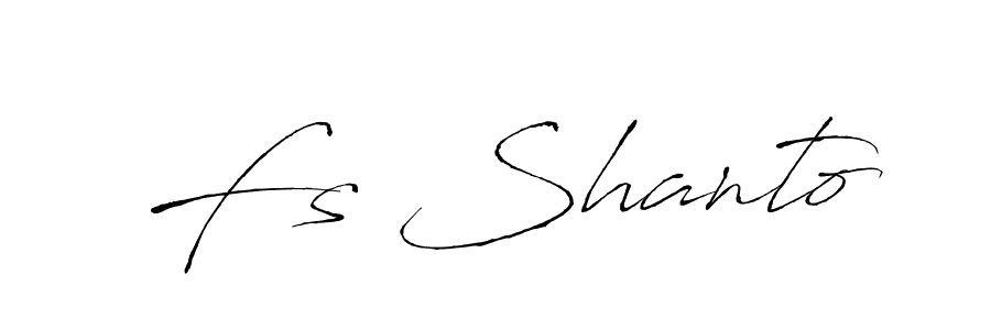 Make a beautiful signature design for name Fs Shanto. With this signature (Antro_Vectra) style, you can create a handwritten signature for free. Fs Shanto signature style 6 images and pictures png