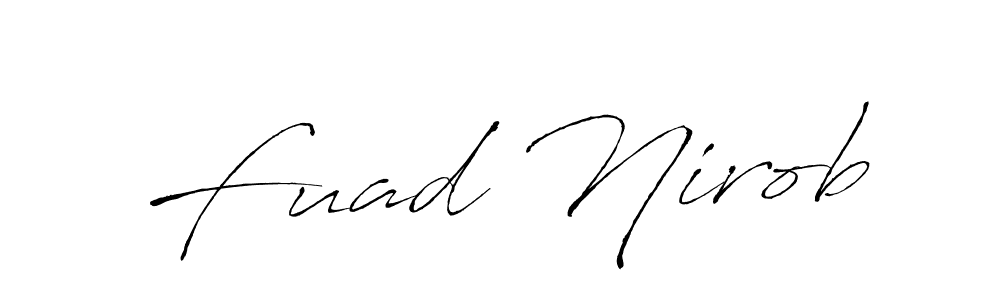 Make a beautiful signature design for name Fuad Nirob. With this signature (Antro_Vectra) style, you can create a handwritten signature for free. Fuad Nirob signature style 6 images and pictures png