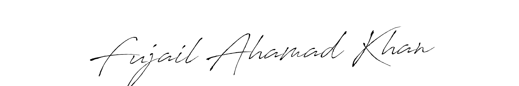 Antro_Vectra is a professional signature style that is perfect for those who want to add a touch of class to their signature. It is also a great choice for those who want to make their signature more unique. Get Fujail Ahamad Khan name to fancy signature for free. Fujail Ahamad Khan signature style 6 images and pictures png