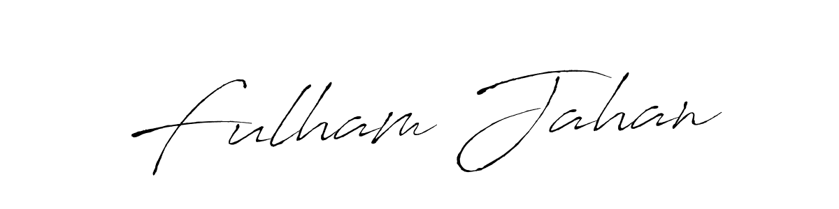 The best way (Antro_Vectra) to make a short signature is to pick only two or three words in your name. The name Fulham Jahan include a total of six letters. For converting this name. Fulham Jahan signature style 6 images and pictures png