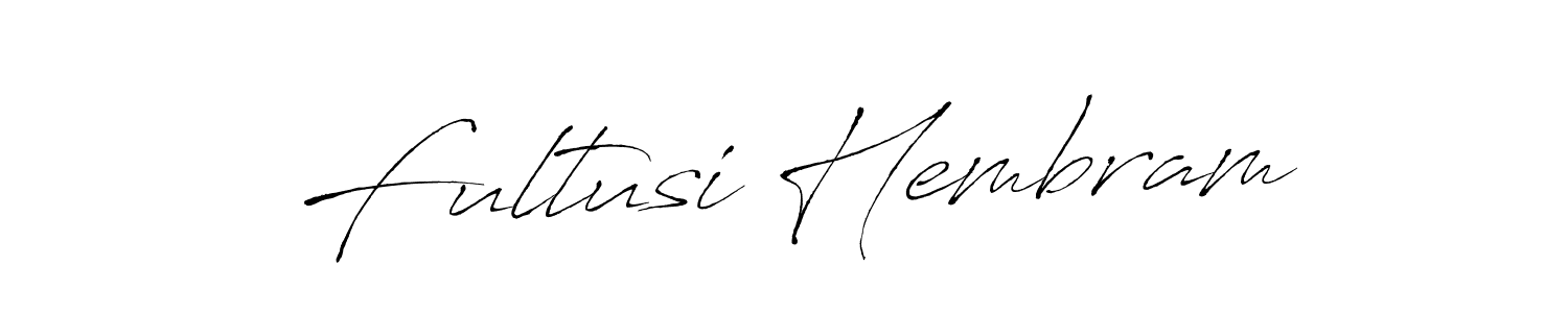 The best way (Antro_Vectra) to make a short signature is to pick only two or three words in your name. The name Fultusi Hembram include a total of six letters. For converting this name. Fultusi Hembram signature style 6 images and pictures png