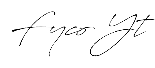 Explore multiple handwriting variations for Fyco Yt including this stunning Antro_Vectra design. Free to use across all platforms. Fyco Yt signature style 6 images and pictures png