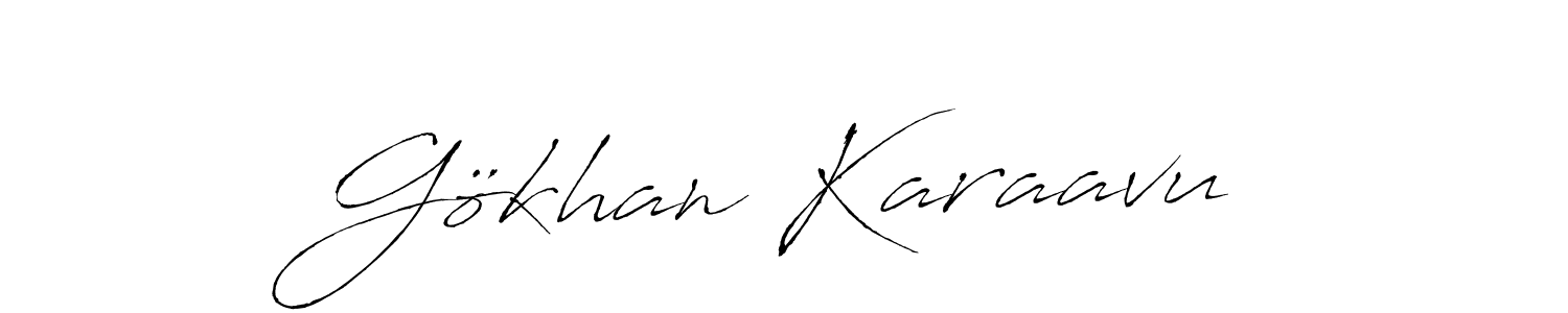 Gökhan Karaavu stylish signature style. Best Handwritten Sign (Antro_Vectra) for my name. Handwritten Signature Collection Ideas for my name Gökhan Karaavu. Gökhan Karaavu signature style 6 images and pictures png