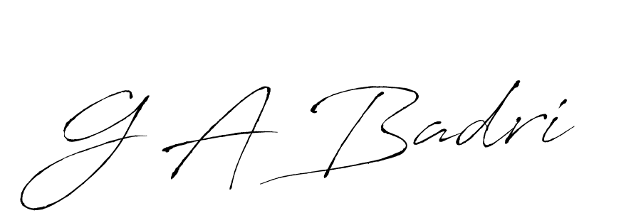 How to make G A Badri signature? Antro_Vectra is a professional autograph style. Create handwritten signature for G A Badri name. G A Badri signature style 6 images and pictures png