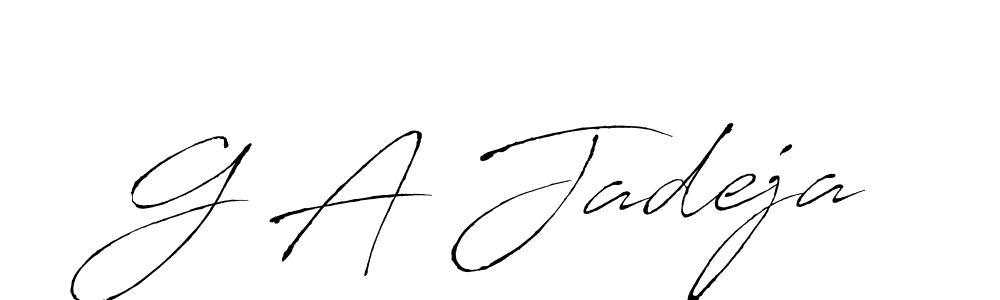 How to make G A Jadeja name signature. Use Antro_Vectra style for creating short signs online. This is the latest handwritten sign. G A Jadeja signature style 6 images and pictures png