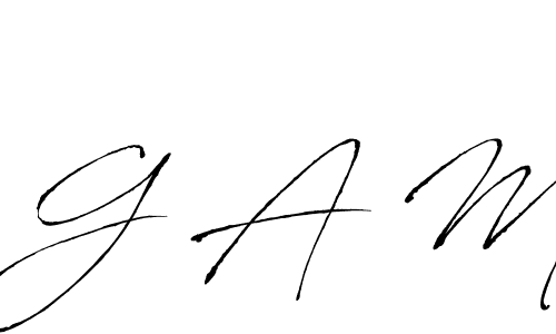 G A M stylish signature style. Best Handwritten Sign (Antro_Vectra) for my name. Handwritten Signature Collection Ideas for my name G A M. G A M signature style 6 images and pictures png