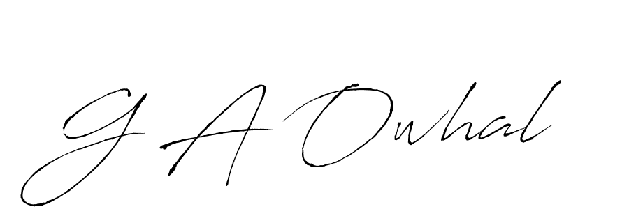 The best way (Antro_Vectra) to make a short signature is to pick only two or three words in your name. The name G A Owhal include a total of six letters. For converting this name. G A Owhal signature style 6 images and pictures png