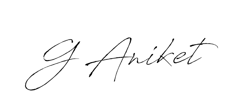 The best way (Antro_Vectra) to make a short signature is to pick only two or three words in your name. The name G Aniket include a total of six letters. For converting this name. G Aniket signature style 6 images and pictures png