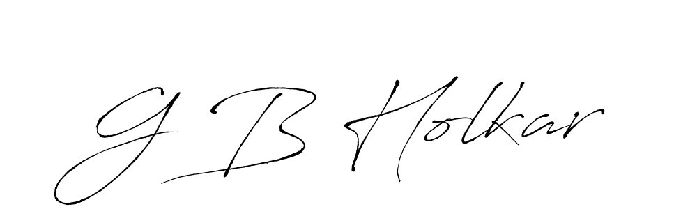 How to make G B Holkar name signature. Use Antro_Vectra style for creating short signs online. This is the latest handwritten sign. G B Holkar signature style 6 images and pictures png