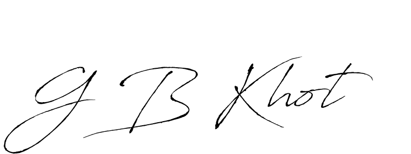 if you are searching for the best signature style for your name G B Khot. so please give up your signature search. here we have designed multiple signature styles  using Antro_Vectra. G B Khot signature style 6 images and pictures png