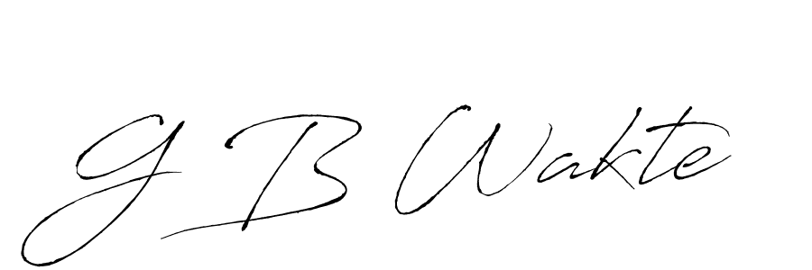 if you are searching for the best signature style for your name G B Wakte. so please give up your signature search. here we have designed multiple signature styles  using Antro_Vectra. G B Wakte signature style 6 images and pictures png