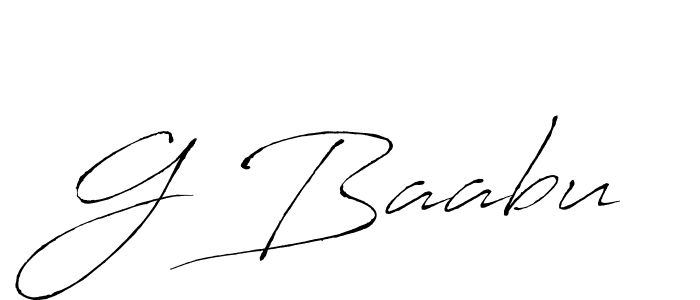 The best way (Antro_Vectra) to make a short signature is to pick only two or three words in your name. The name G Baabu include a total of six letters. For converting this name. G Baabu signature style 6 images and pictures png