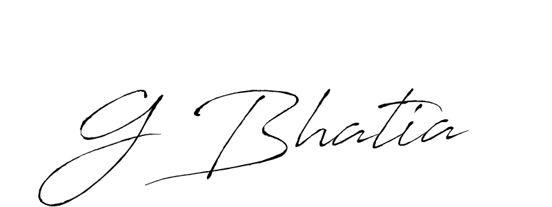 Create a beautiful signature design for name G Bhatia. With this signature (Antro_Vectra) fonts, you can make a handwritten signature for free. G Bhatia signature style 6 images and pictures png