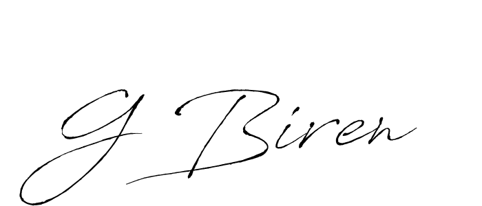 Design your own signature with our free online signature maker. With this signature software, you can create a handwritten (Antro_Vectra) signature for name G Biren. G Biren signature style 6 images and pictures png