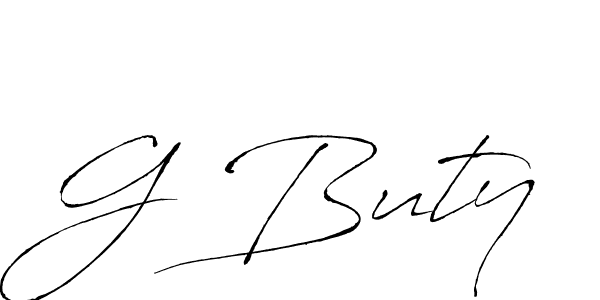 Use a signature maker to create a handwritten signature online. With this signature software, you can design (Antro_Vectra) your own signature for name G Buty. G Buty signature style 6 images and pictures png