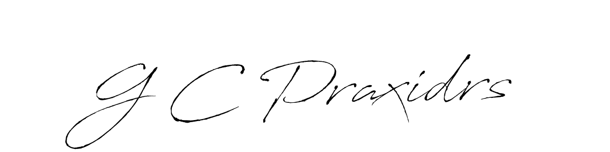 The best way (Antro_Vectra) to make a short signature is to pick only two or three words in your name. The name G C Praxidrs include a total of six letters. For converting this name. G C Praxidrs signature style 6 images and pictures png
