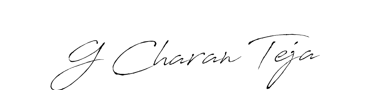 Create a beautiful signature design for name G Charan Teja. With this signature (Antro_Vectra) fonts, you can make a handwritten signature for free. G Charan Teja signature style 6 images and pictures png