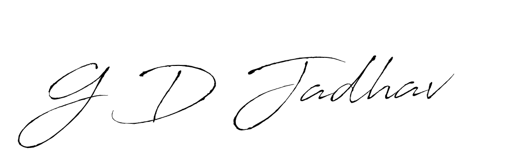 How to make G D Jadhav name signature. Use Antro_Vectra style for creating short signs online. This is the latest handwritten sign. G D Jadhav signature style 6 images and pictures png