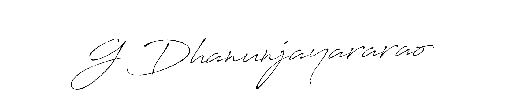 Design your own signature with our free online signature maker. With this signature software, you can create a handwritten (Antro_Vectra) signature for name G Dhanunjayararao. G Dhanunjayararao signature style 6 images and pictures png