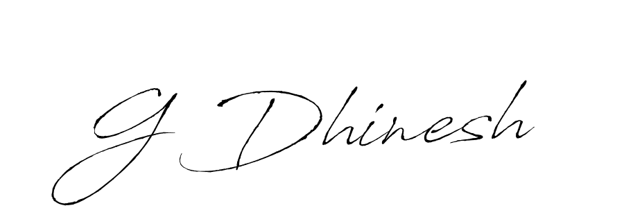 Create a beautiful signature design for name G Dhinesh. With this signature (Antro_Vectra) fonts, you can make a handwritten signature for free. G Dhinesh signature style 6 images and pictures png
