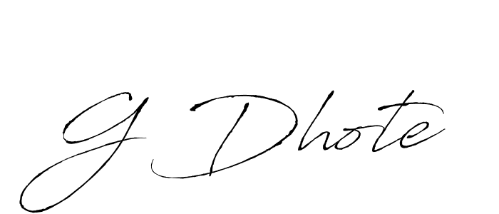 How to make G Dhote name signature. Use Antro_Vectra style for creating short signs online. This is the latest handwritten sign. G Dhote signature style 6 images and pictures png