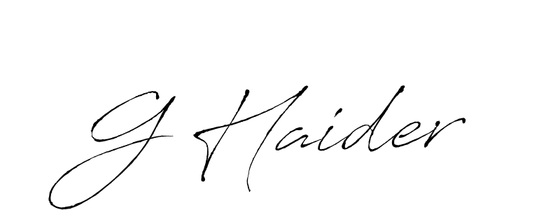 Create a beautiful signature design for name G Haider. With this signature (Antro_Vectra) fonts, you can make a handwritten signature for free. G Haider signature style 6 images and pictures png