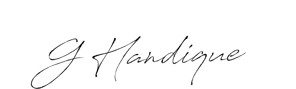 Make a beautiful signature design for name G Handique. With this signature (Antro_Vectra) style, you can create a handwritten signature for free. G Handique signature style 6 images and pictures png