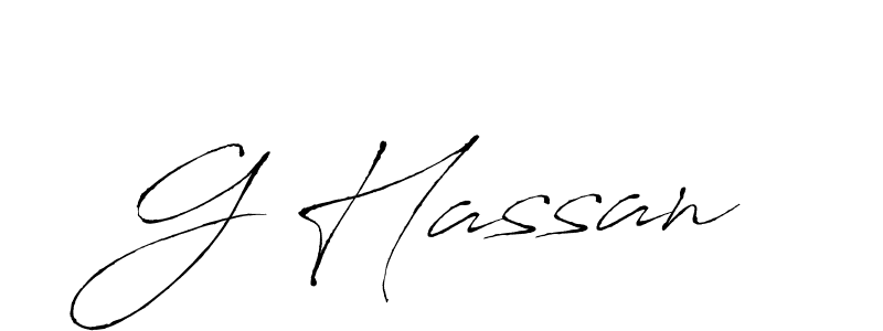 Create a beautiful signature design for name G Hassan. With this signature (Antro_Vectra) fonts, you can make a handwritten signature for free. G Hassan signature style 6 images and pictures png