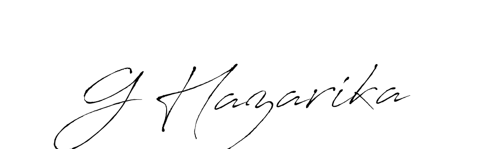 How to make G Hazarika name signature. Use Antro_Vectra style for creating short signs online. This is the latest handwritten sign. G Hazarika signature style 6 images and pictures png