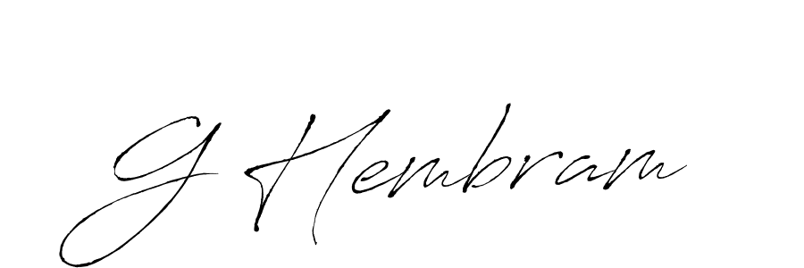 Create a beautiful signature design for name G Hembram. With this signature (Antro_Vectra) fonts, you can make a handwritten signature for free. G Hembram signature style 6 images and pictures png