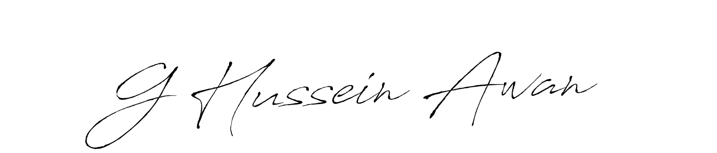 How to make G Hussein Awan signature? Antro_Vectra is a professional autograph style. Create handwritten signature for G Hussein Awan name. G Hussein Awan signature style 6 images and pictures png