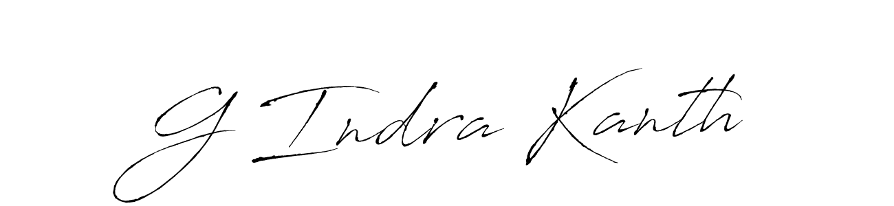 Create a beautiful signature design for name G Indra Kanth. With this signature (Antro_Vectra) fonts, you can make a handwritten signature for free. G Indra Kanth signature style 6 images and pictures png