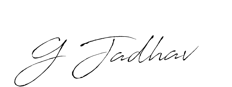 if you are searching for the best signature style for your name G Jadhav. so please give up your signature search. here we have designed multiple signature styles  using Antro_Vectra. G Jadhav signature style 6 images and pictures png