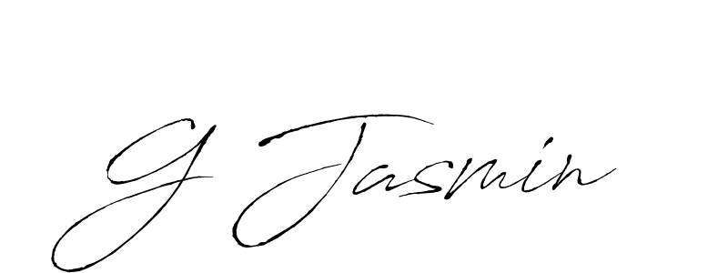 Make a beautiful signature design for name G Jasmin. With this signature (Antro_Vectra) style, you can create a handwritten signature for free. G Jasmin signature style 6 images and pictures png