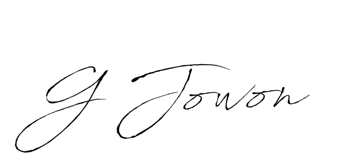 The best way (Antro_Vectra) to make a short signature is to pick only two or three words in your name. The name G Jowon include a total of six letters. For converting this name. G Jowon signature style 6 images and pictures png