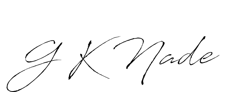 Make a beautiful signature design for name G K Nade. With this signature (Antro_Vectra) style, you can create a handwritten signature for free. G K Nade signature style 6 images and pictures png